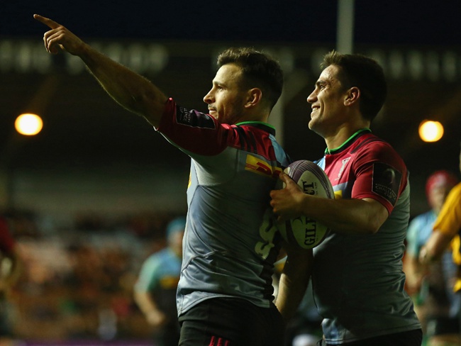 Harlequins scrum half Danny Care celebrating